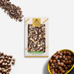 52% MLÉČNÁ čokoláda bez cukru s lískovými ořechy