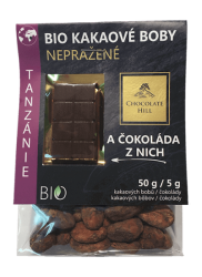Nepražené kakaové boby z Tanzanie BIO + ochutnávková čokoláda