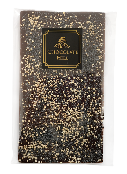 70% tmavá čokoláda s quinoou a mákem